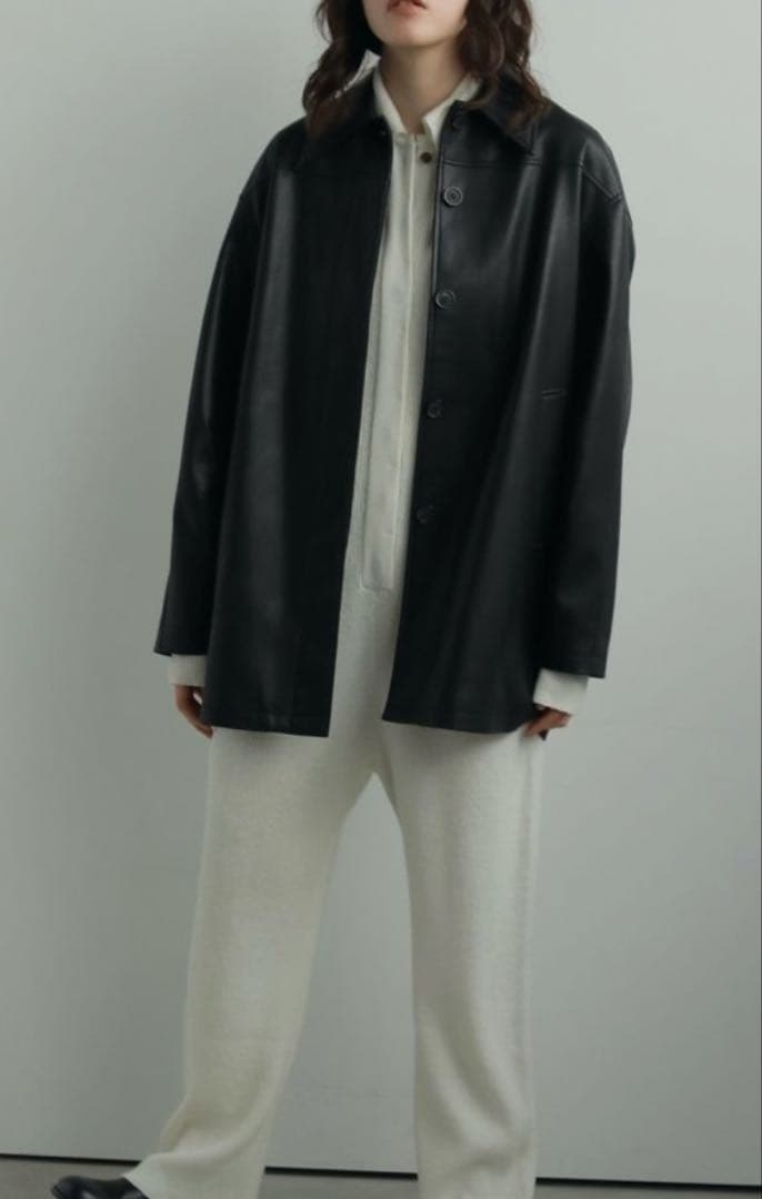 アンヌーク　エコレザージャケット　ブラック38