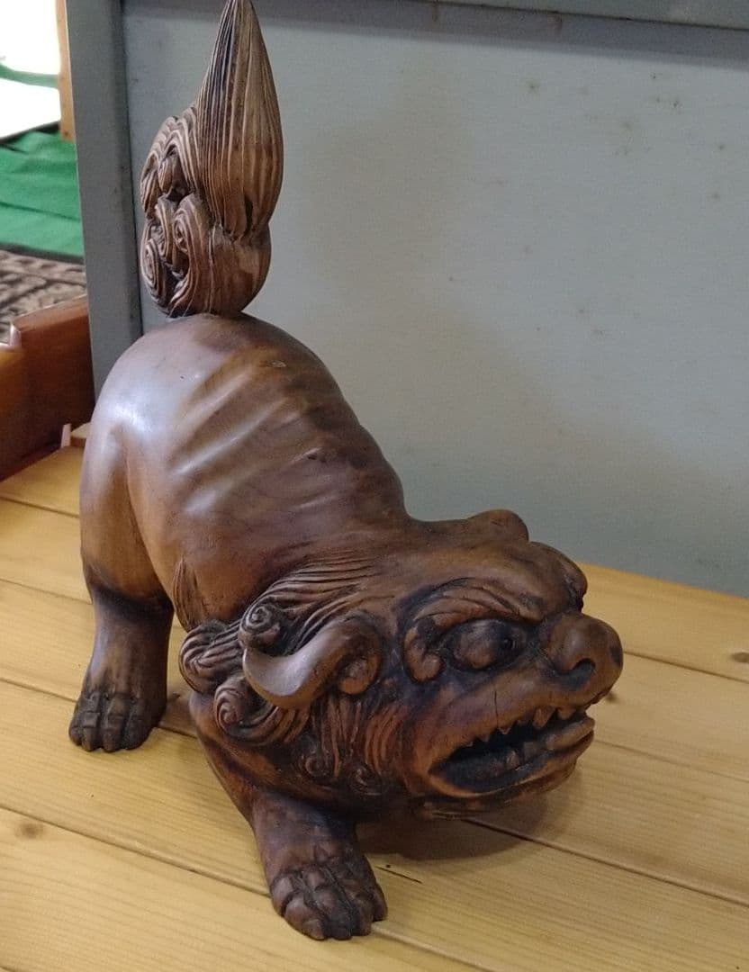 駒獅子 江戸前期 檜木彫