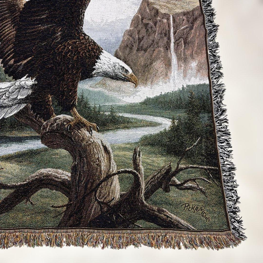 イーグル　鷹　マルチカバー　ソファカバー　ヴィンテージラグ　177x133