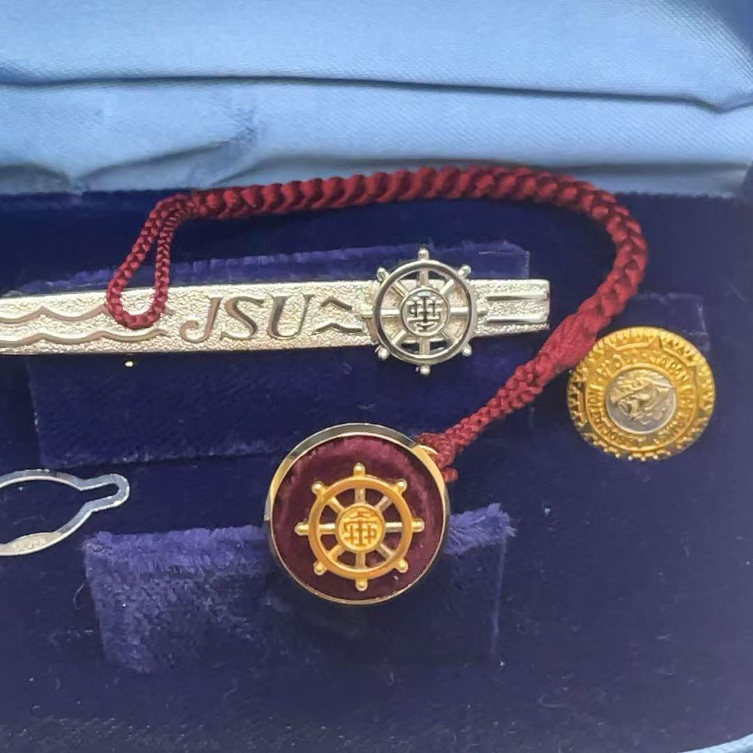 全日本海員組合 功労銀賞 タイピン バッチ3点 k18 SILVER 刻印有り