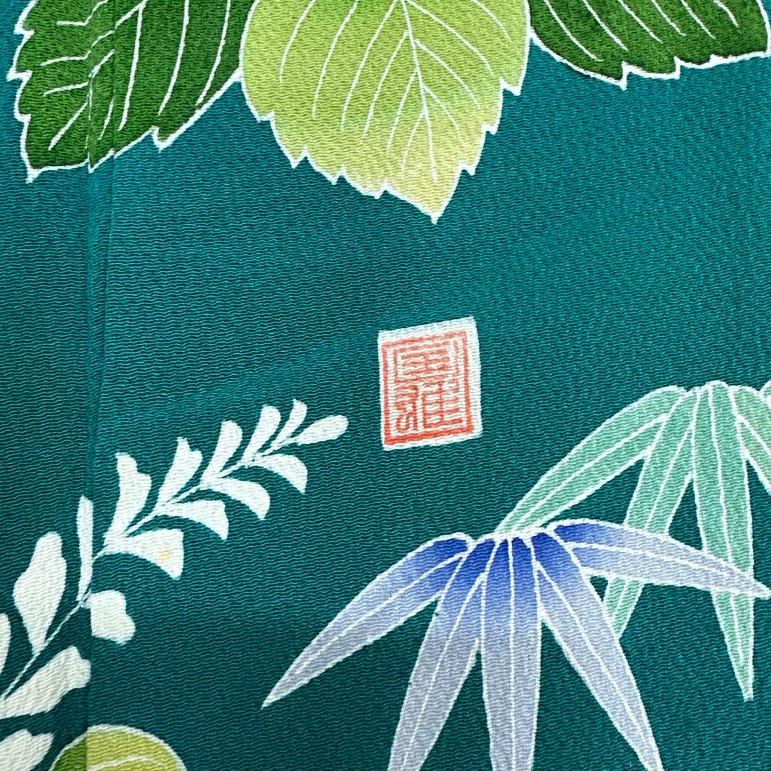 逸品 手描き友禅 和楽器 桐 振袖 作家物