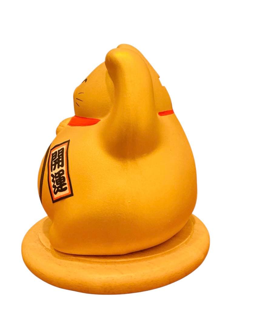 【ほぼ新品】光エネルギー発生装置　招き猫型　金運UP 家族円満　金色　風水