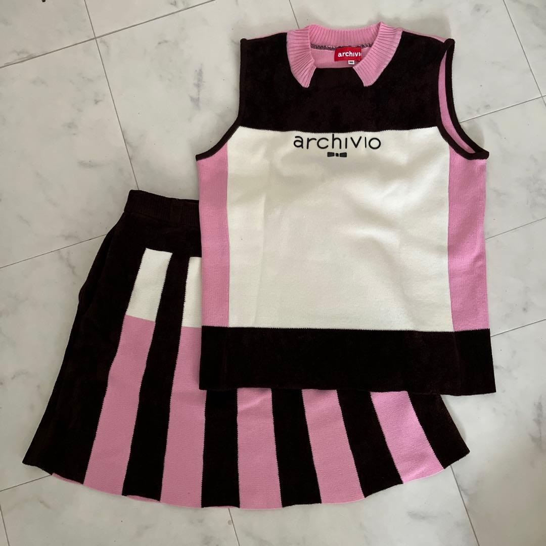 archivio ストライプ セットアップ　ニット　36