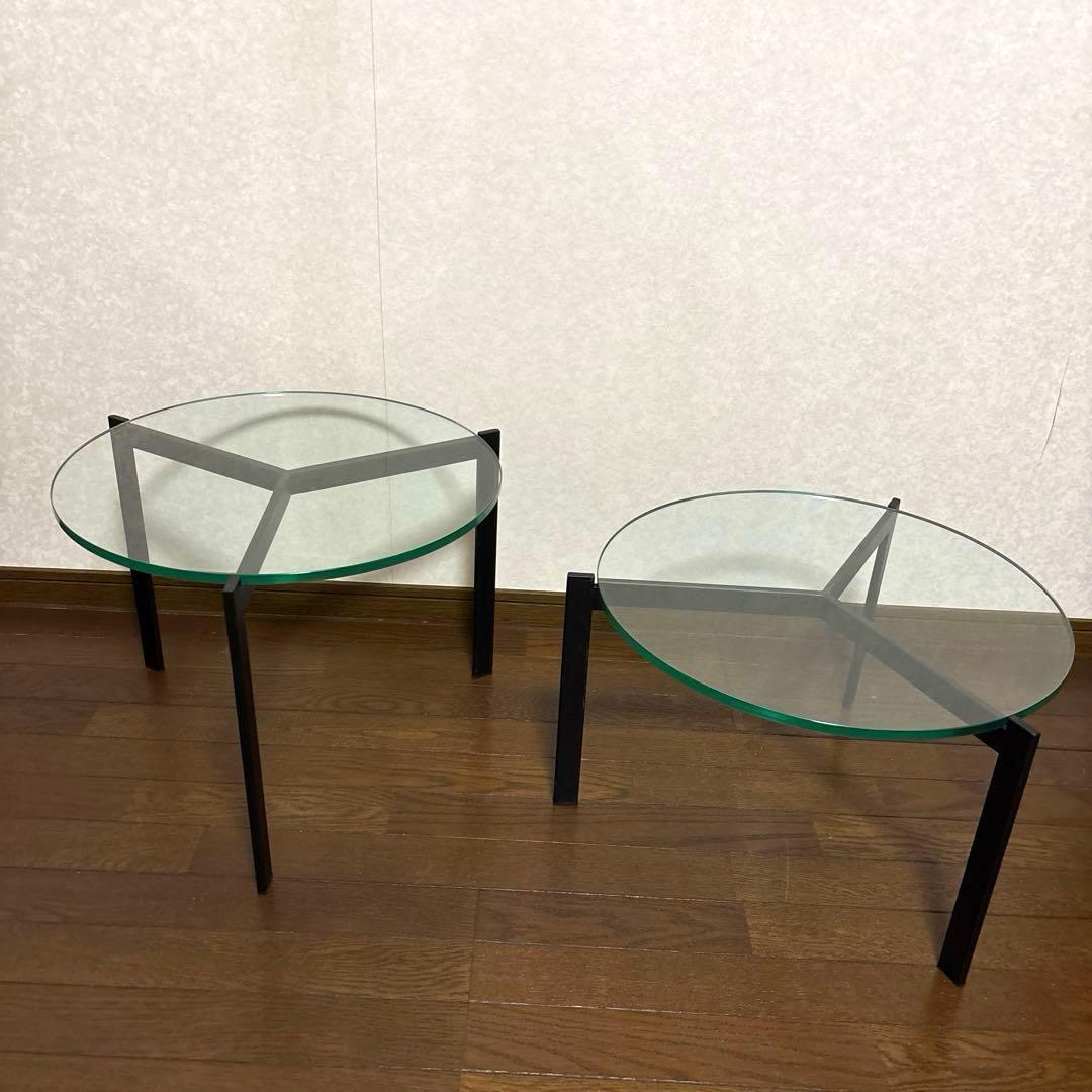 【美品】ARMONIA アルモニア ガラス センターテーブル 丸型