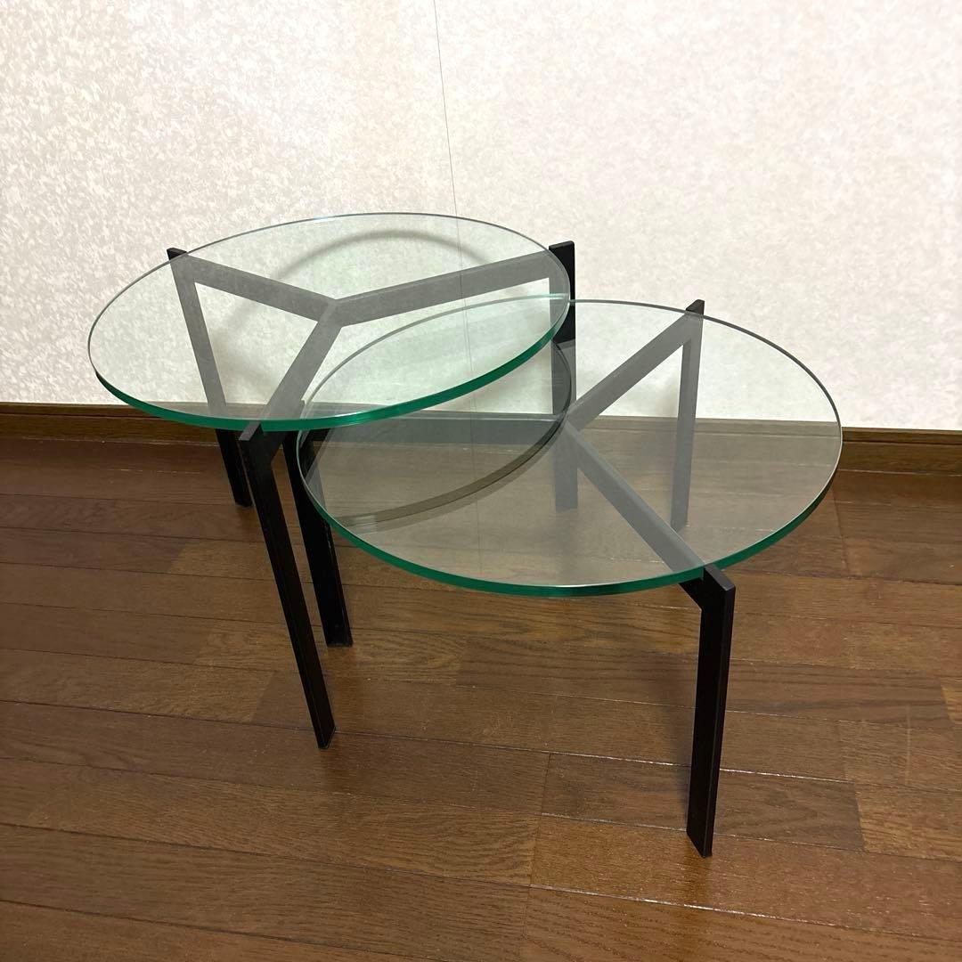 【美品】ARMONIA アルモニア ガラス センターテーブル 丸型