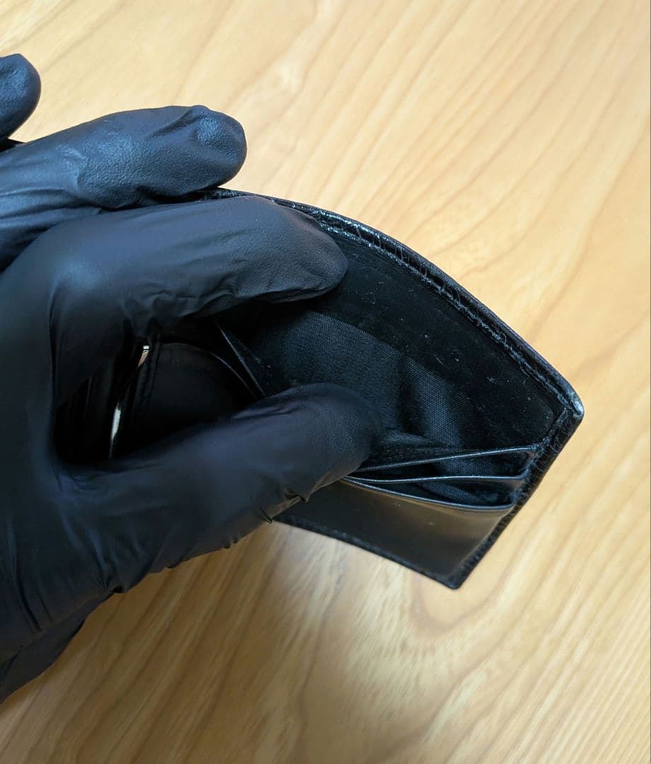 【希少】PRADA マネークリップ付 クロコダイル調 型押し 財布 黒