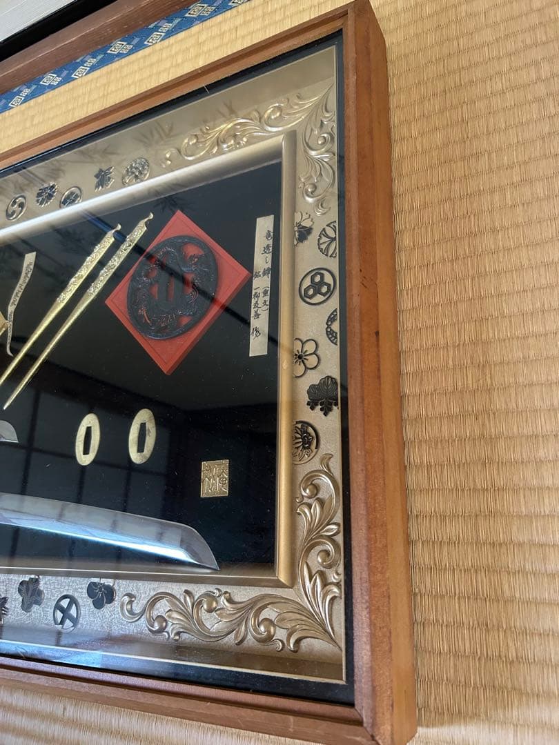 織田・豊臣・徳川　武家三大家紋　模造刀 レプリカ 額入り 松庵