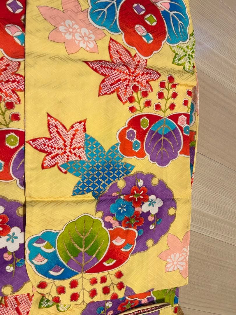 M*マ様 七五三　七歳用着物 セット　黄色