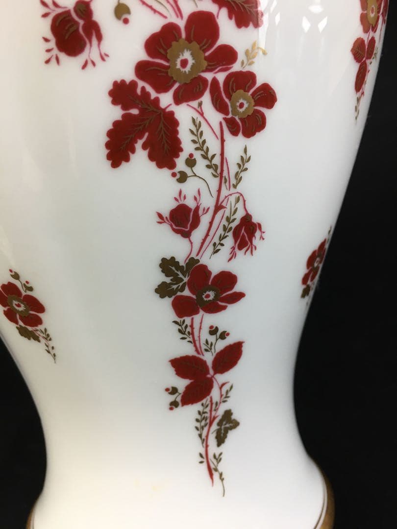 S288大倉陶園・OKURA 金彩花紋花瓶