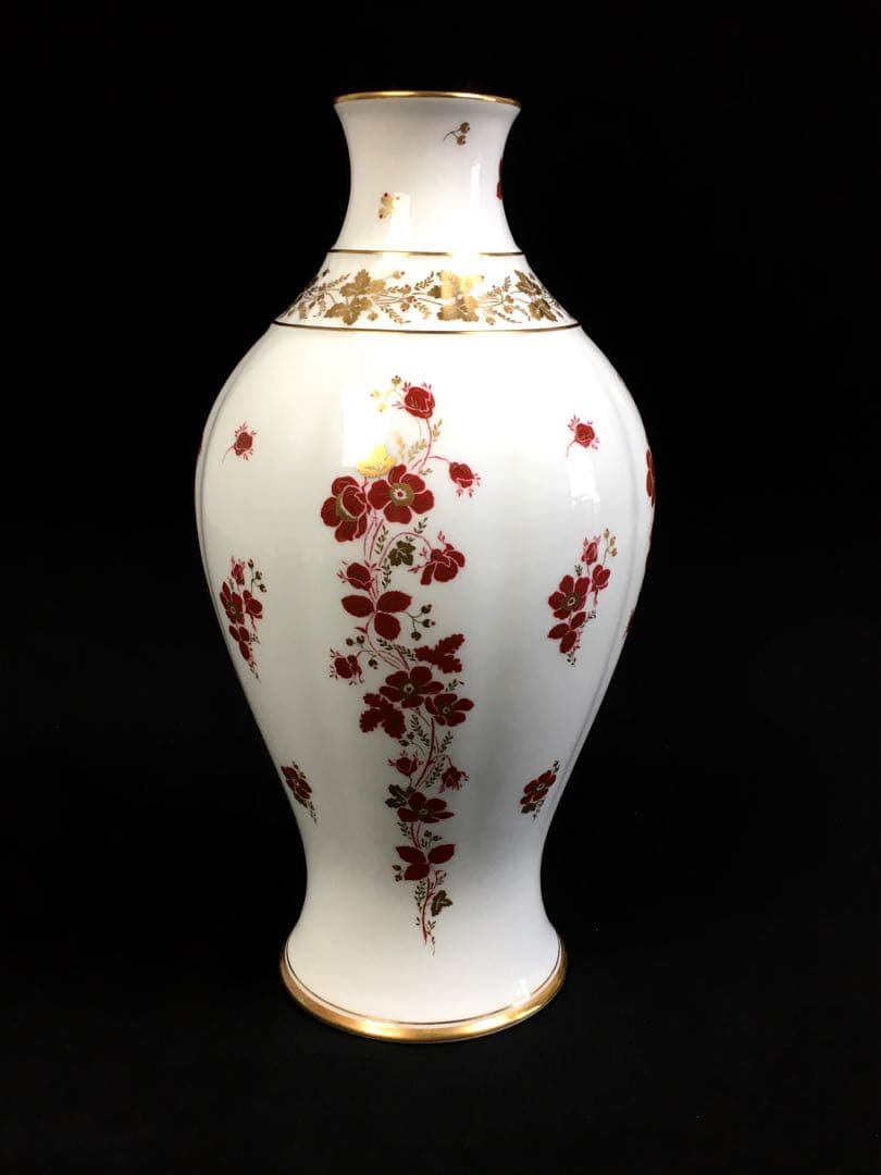 S288大倉陶園・OKURA 金彩花紋花瓶