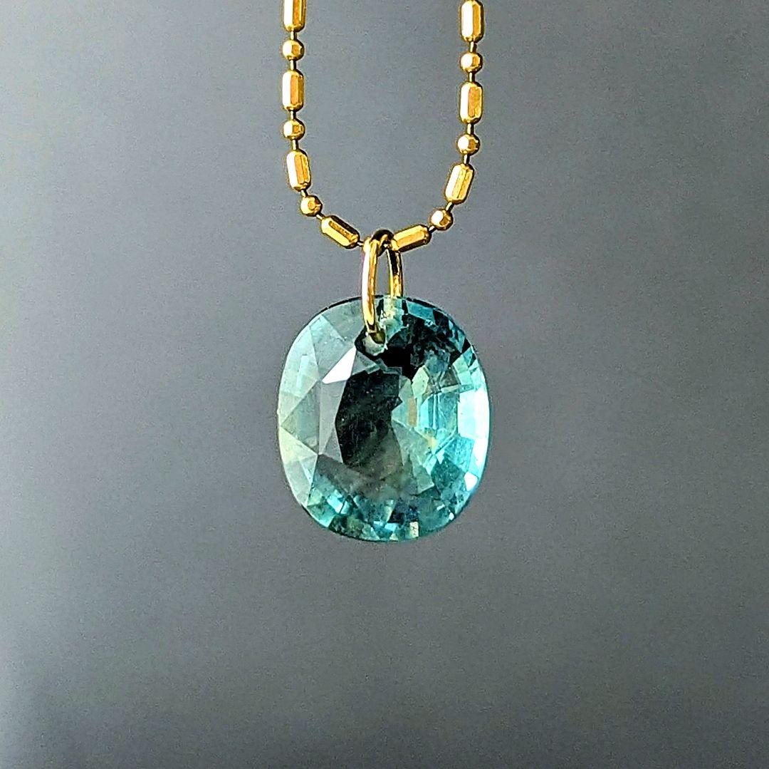 ♢まるはまま♢K18 フロ―ライト 4.96ct ネックレスチャ―ム