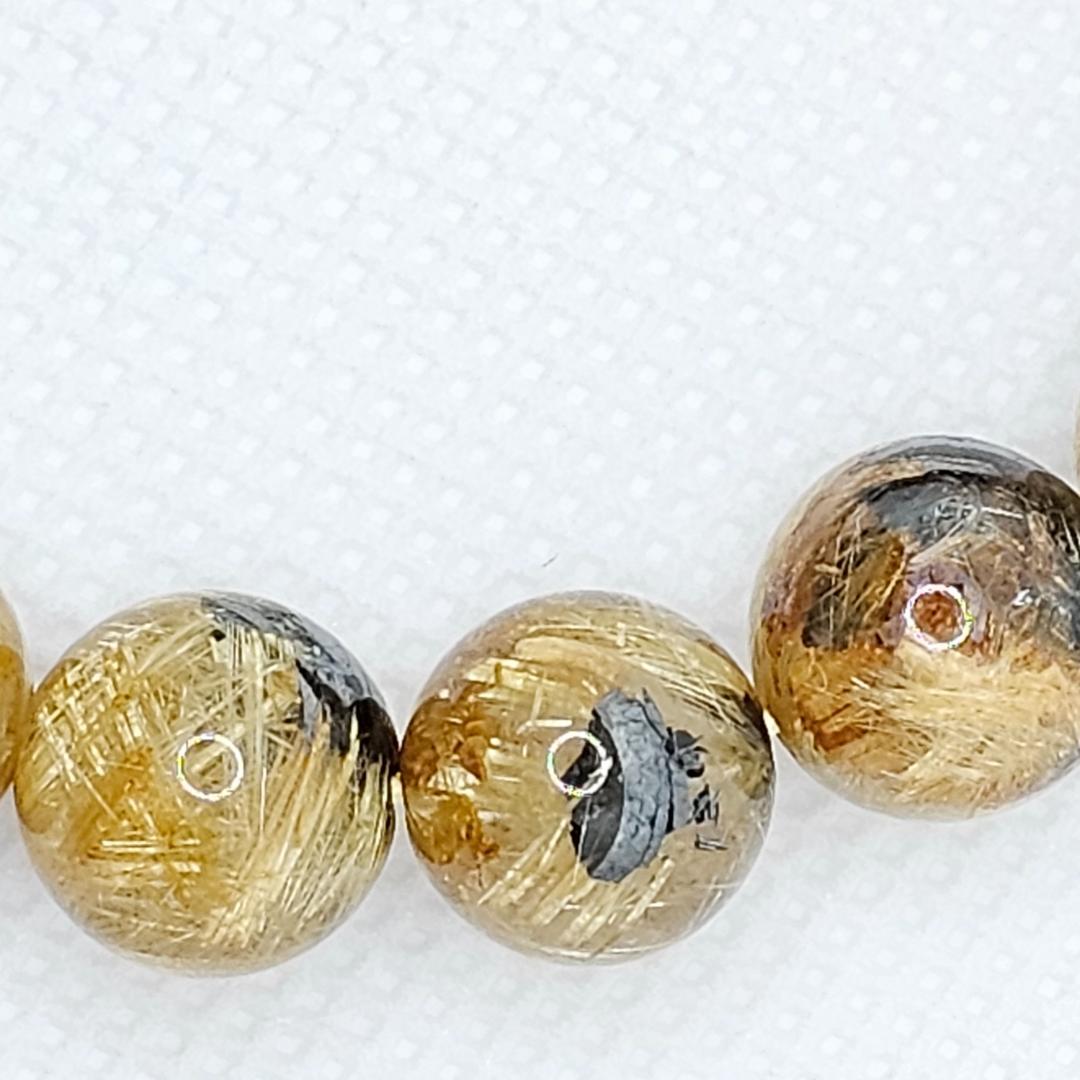 太陽放射 タイチン ルチル クォーツ【10.5mm/17.5cm】