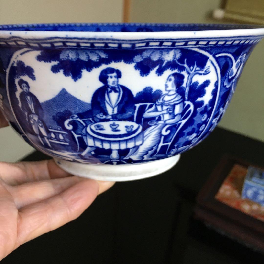 のらきんじ様リクエストブルーアンドホワイト鉢/古伊万里中皿