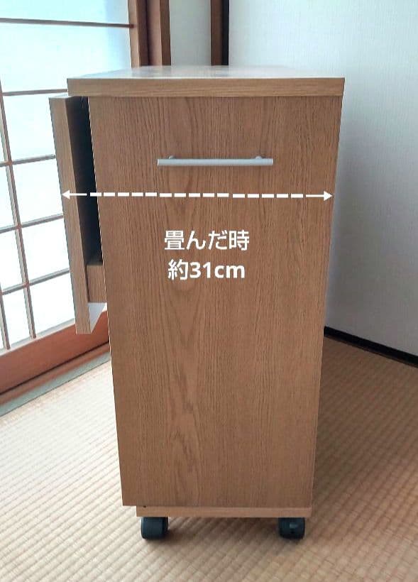 キャスター付　押入れ・クローゼット収納　折りたたみ式デスク　ミシン・作業台