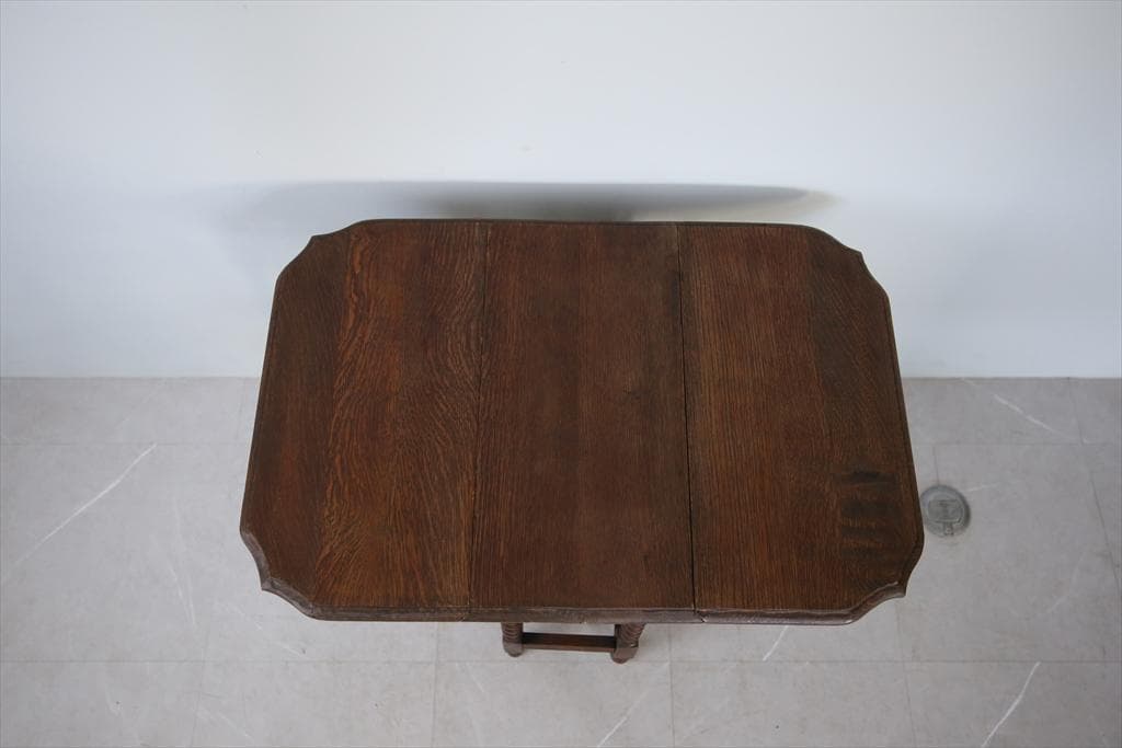 英国アンティーク木製ゲートレッグテーブル/ダイニング机バタフライ(91-244)