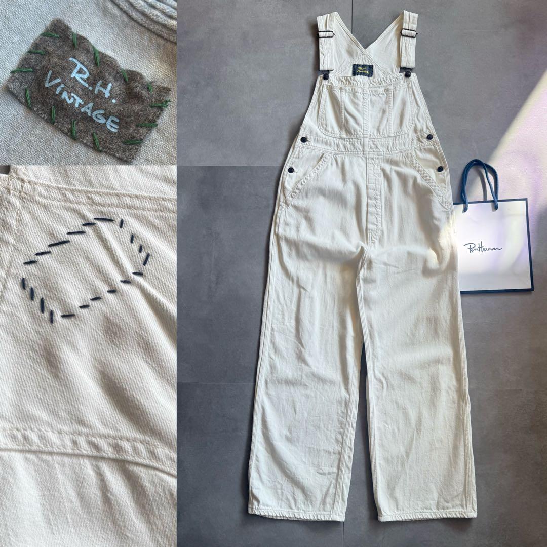 【人気モデル✨】RonHerman ホワイトデニム オーバーオール 白 XS