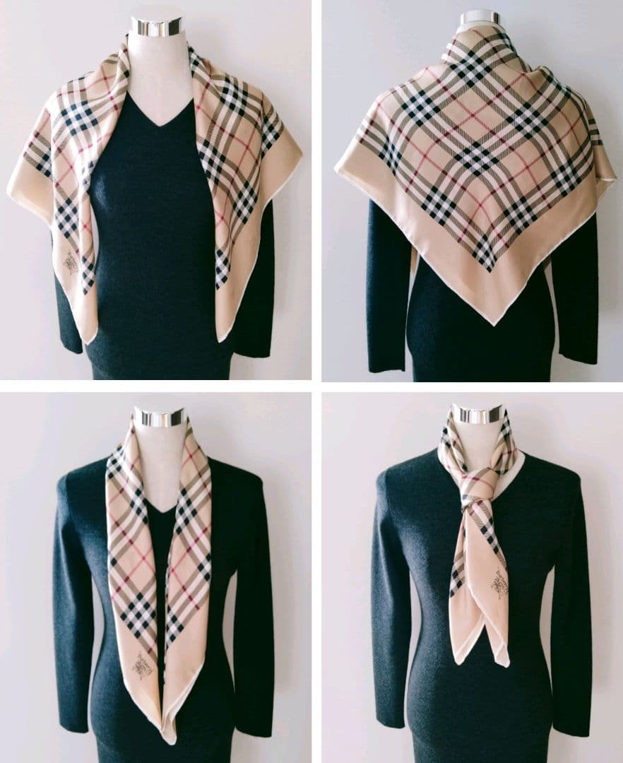 希少 美品✨️ バーバリー 大判スカーフ ノバチェック シャドーホース シルク