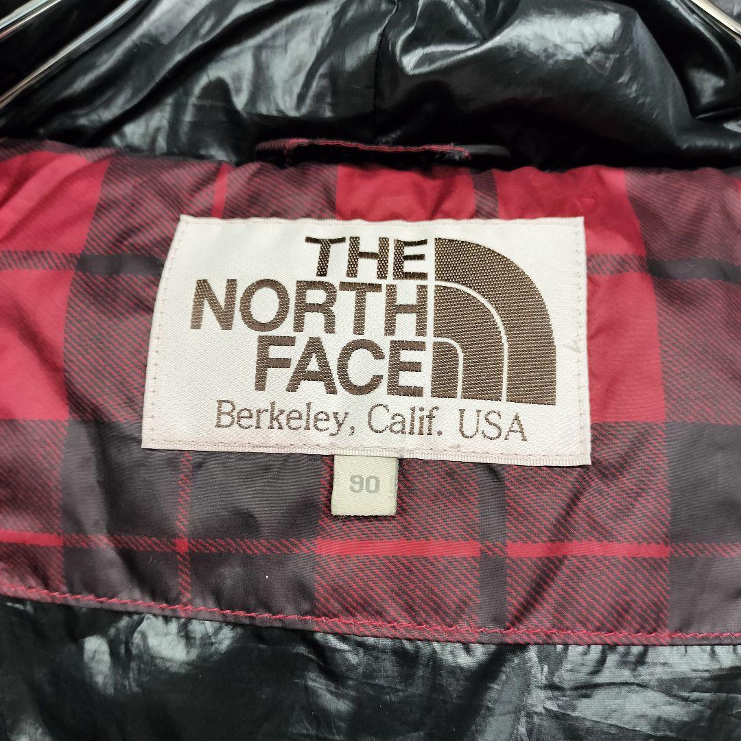 ★希少　ノースフェイス　刺繍　ダウン　ポンチョ　チェック柄　700　レディースL