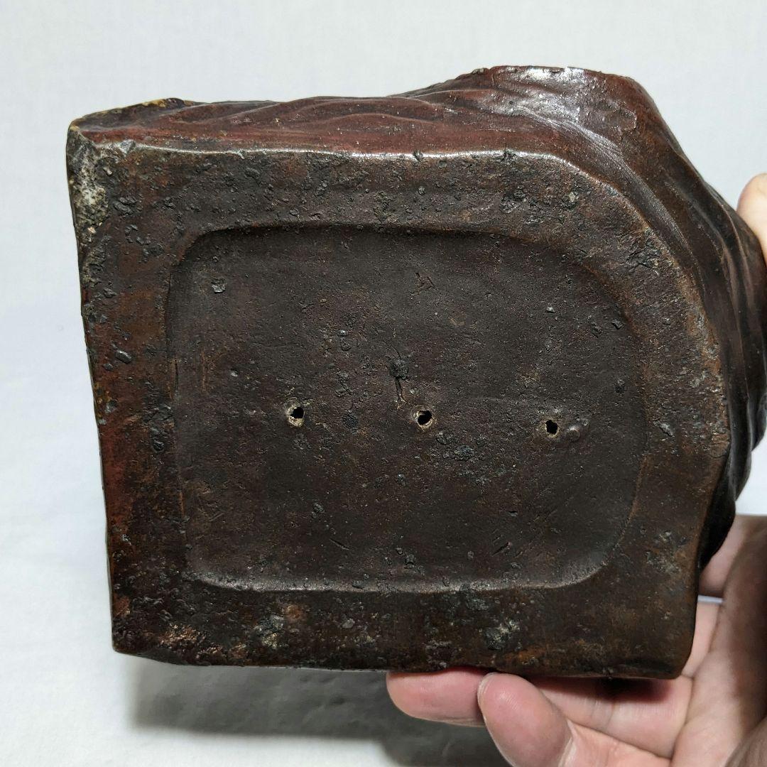 藤原陶斎 備前焼 東郷平八郎像 合箱 置物 陶像 藤原陶斉 インテリア 工芸品