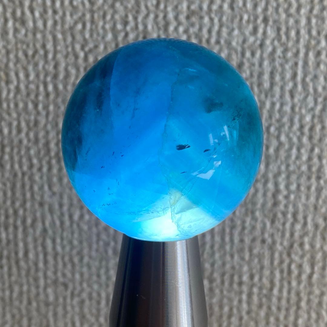 希少 ブルーフローライト 虹入り スフィア 天然石 パワーストーン