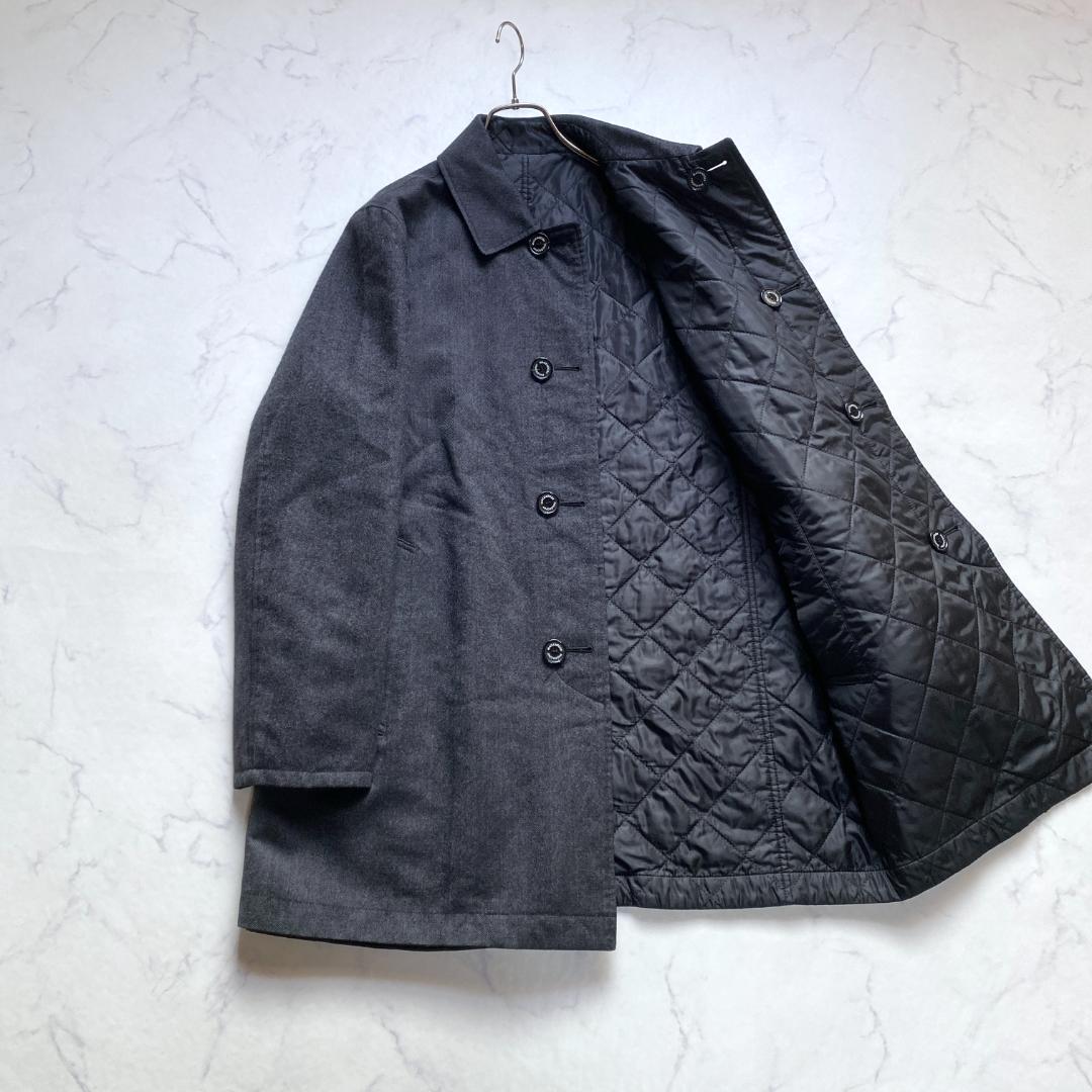 マッキントッシュ ステンカラーコート リバーシブル ウール キルティング 40