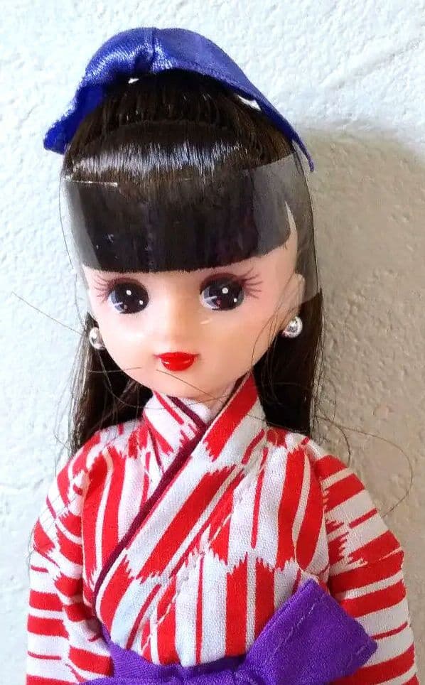 旧タカラ　袴リカちゃん・紫袴 こげ茶髪