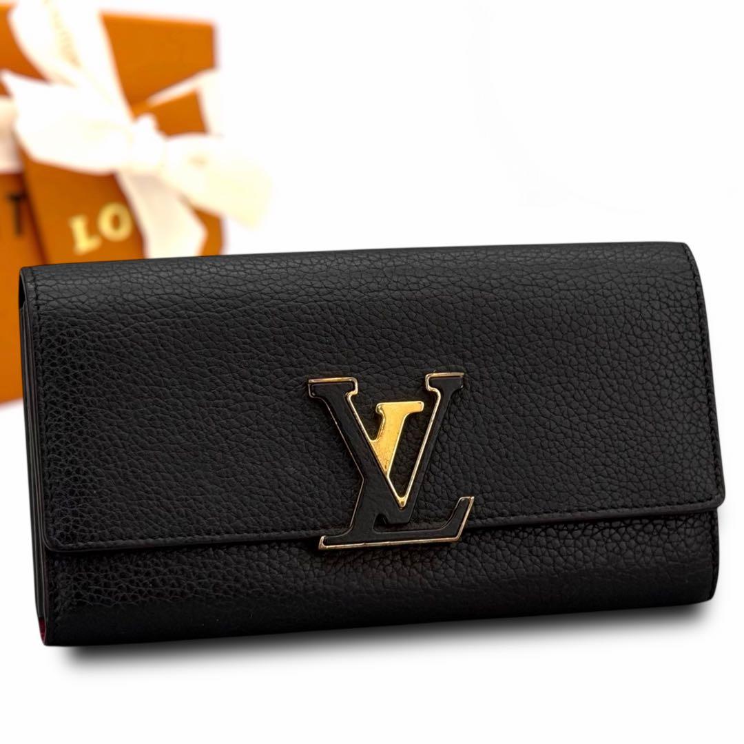 未使用に少し近い　新型　ルイヴィトン　ポルトフォイユ　カプシーヌ　財布　長財布