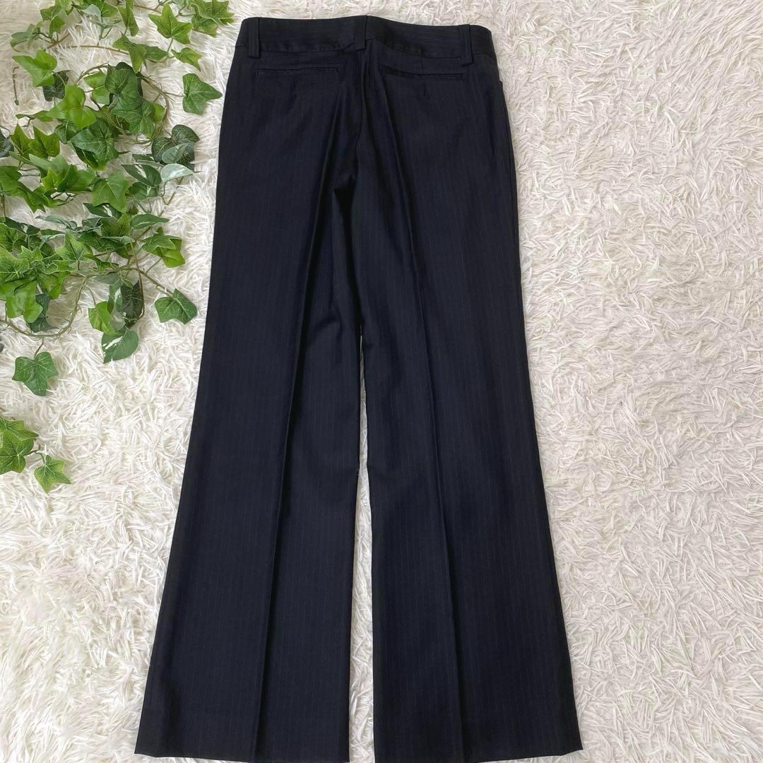 ★送料無料★シルク混✨KUMIKYOKU　ピンストライプ 1ボタン フレアパンツ