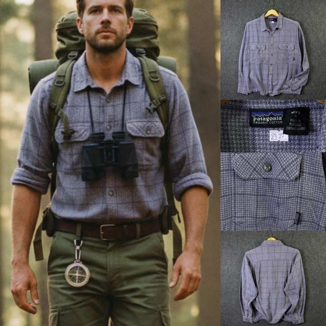 00's Patagonia パタゴニア オーガニックコットンシャツ 紫 M