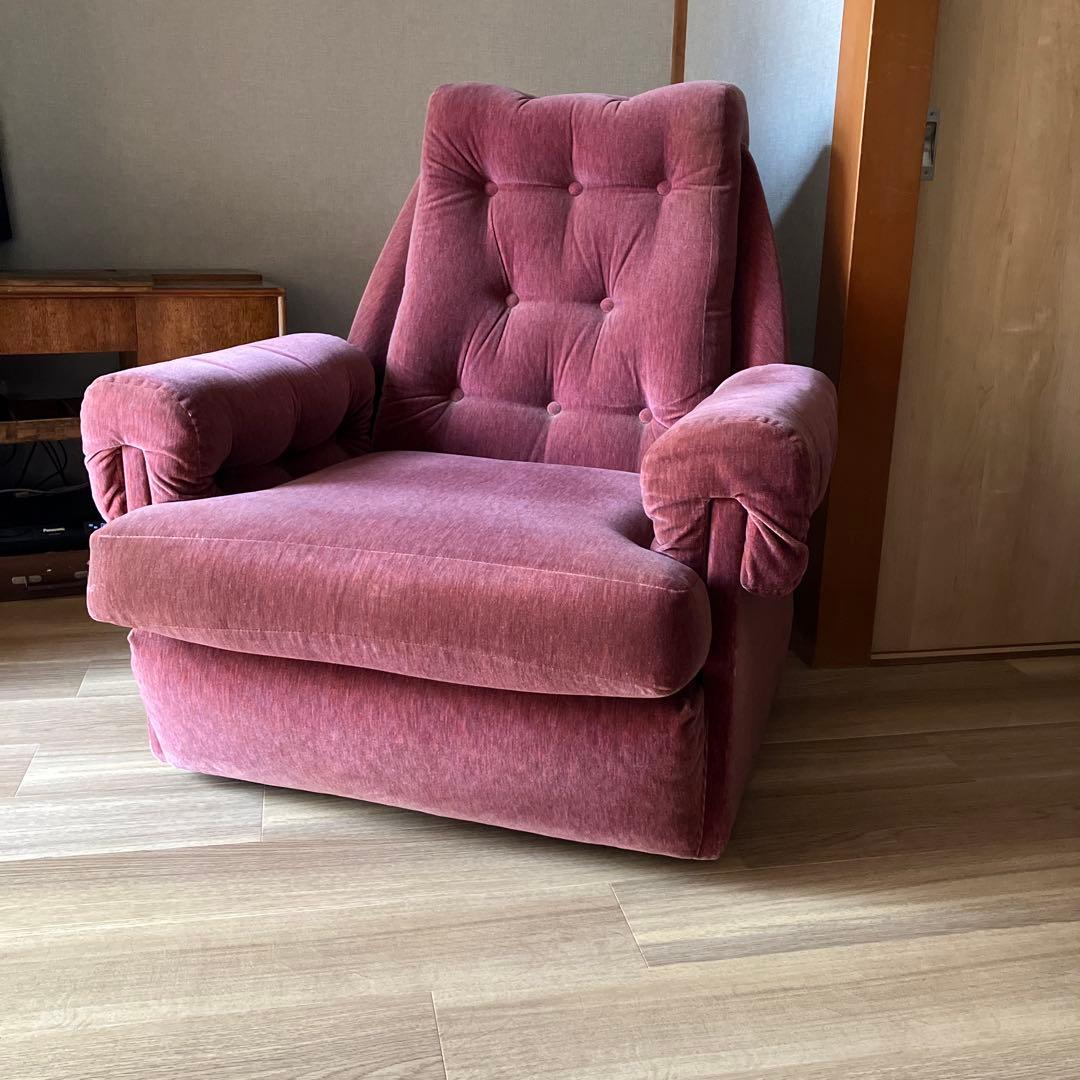 アンティーク　一人掛けソファ　ヴィンテージ レトロ　ピンク