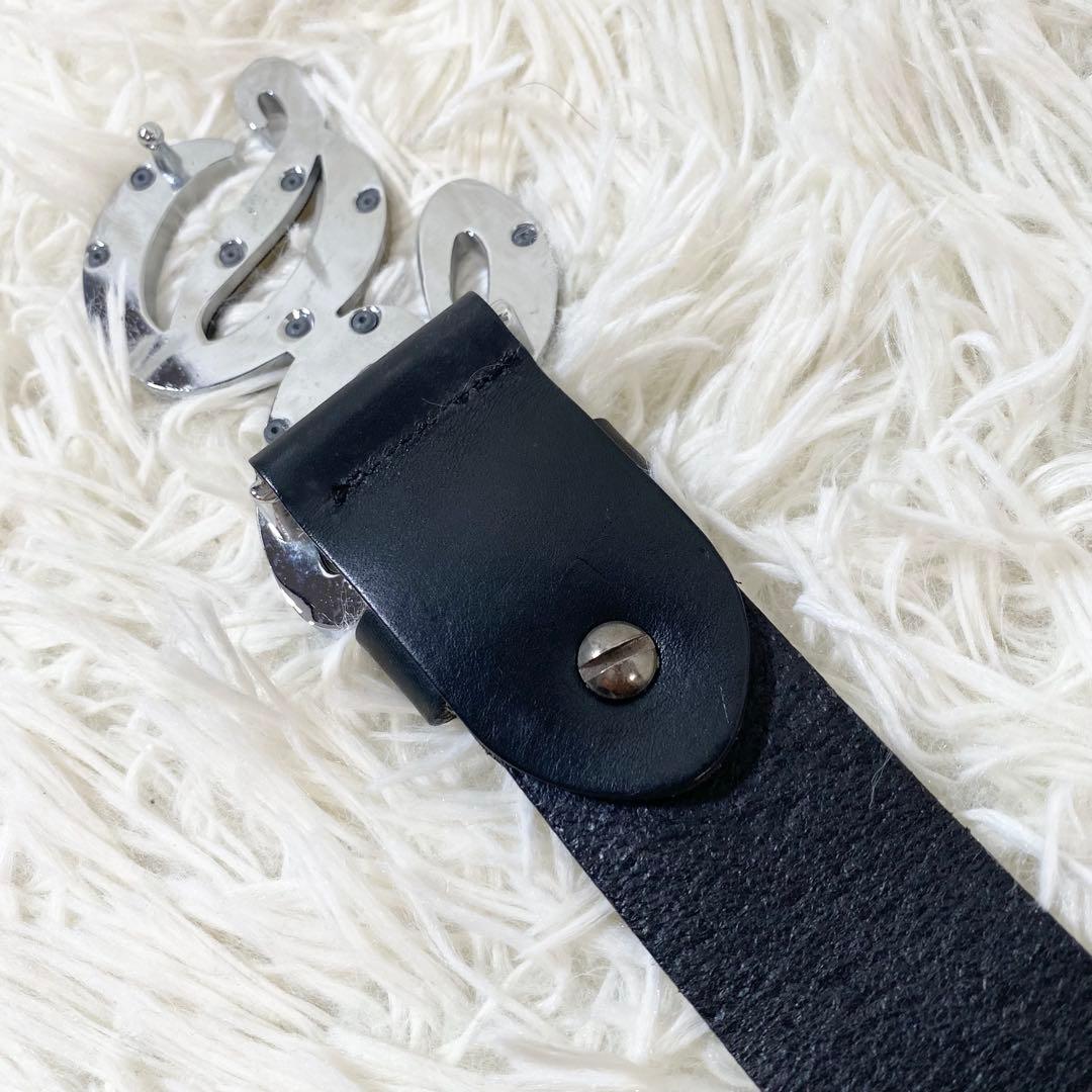 希少　DOLCE&GABBANA レザー　ベルト　ブラック　バックル　　DGロゴ