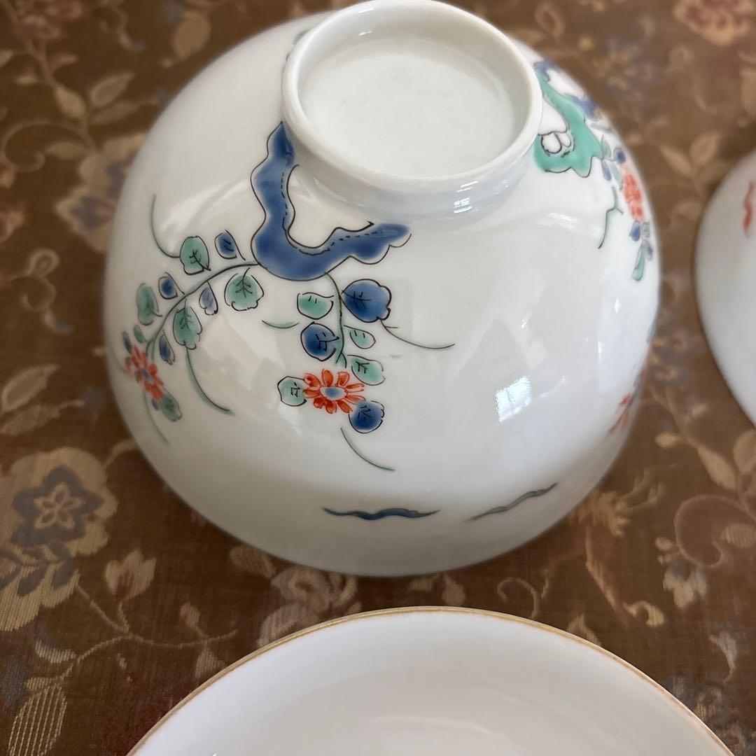 江戸期柿右衛門蓋碗2客