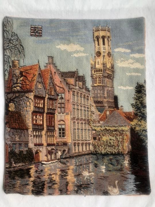 【未使用 美品 希少】ゴブラン織 クッションカバー ベルギー ブリュージュ