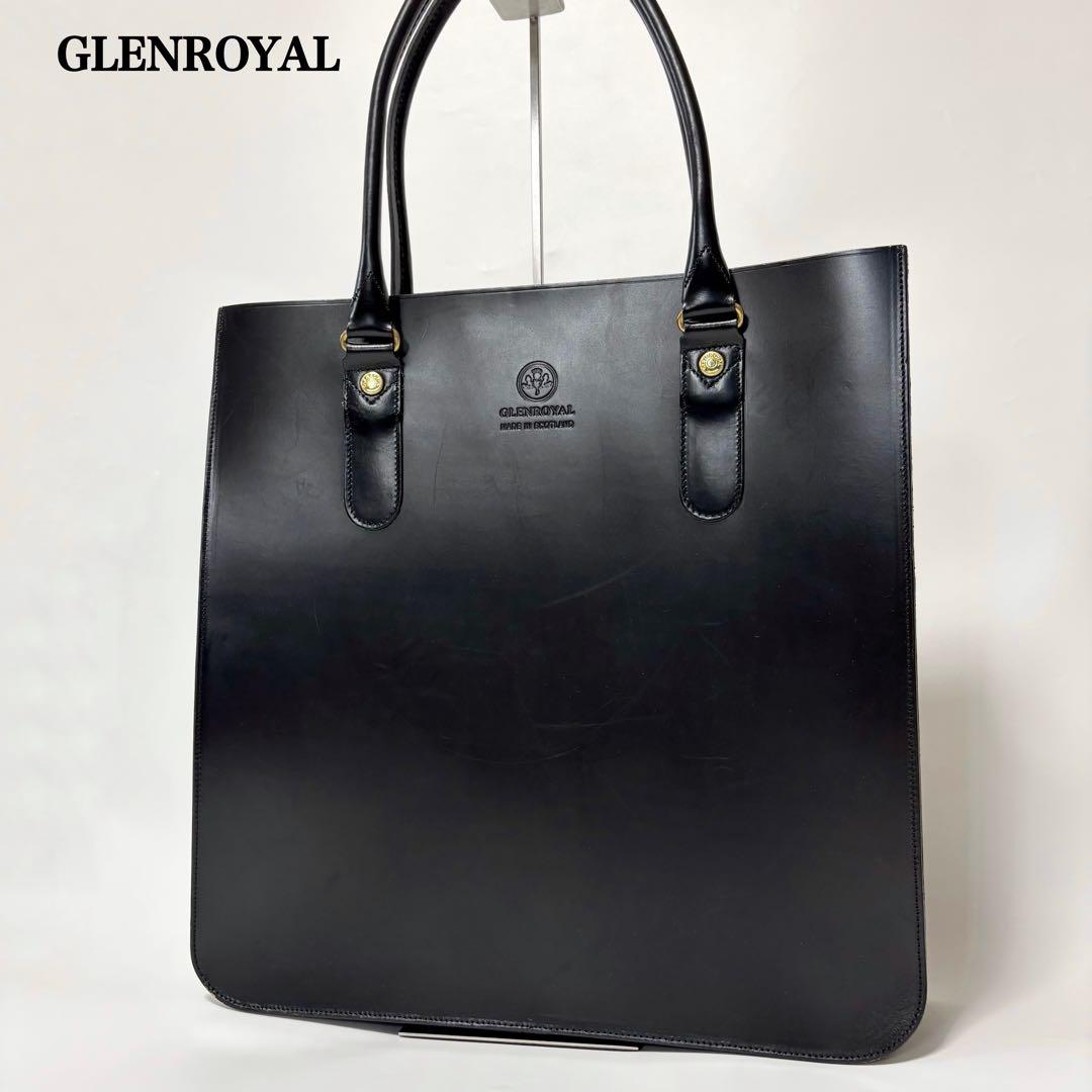 グレンロイヤル　2ハンドル　トートバッグ　ビジネスバッグ　ブライドルレザー　黒