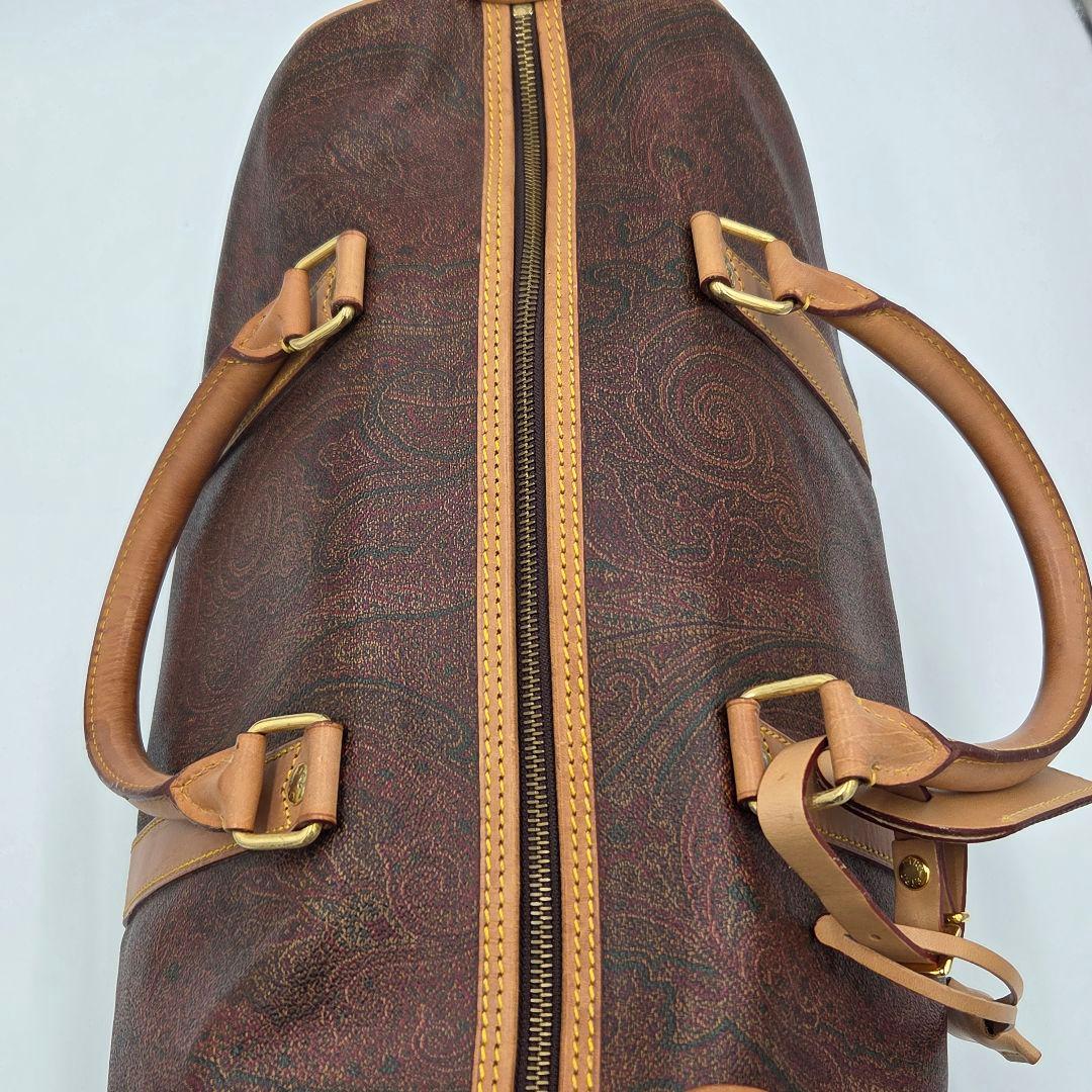 【超美品】ETRO ペイズリー柄 レザーボストンバッグ　希少