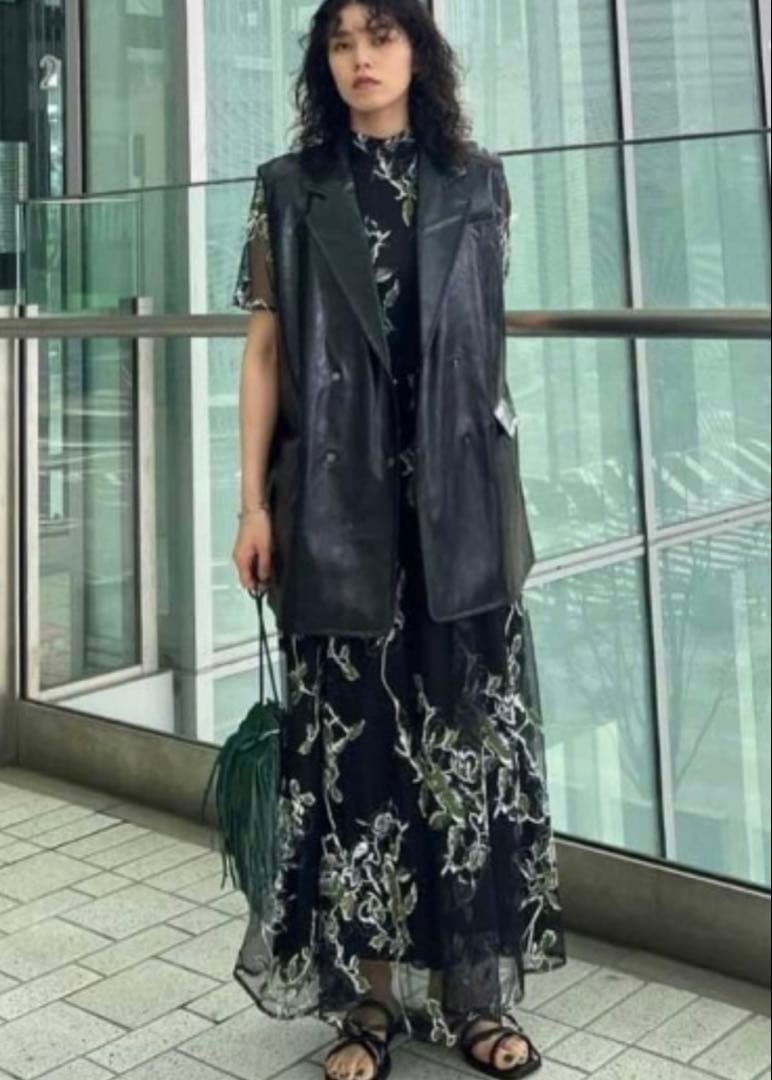 【Ameri】2WAY WILD ROSE CANVAS ART DRESS