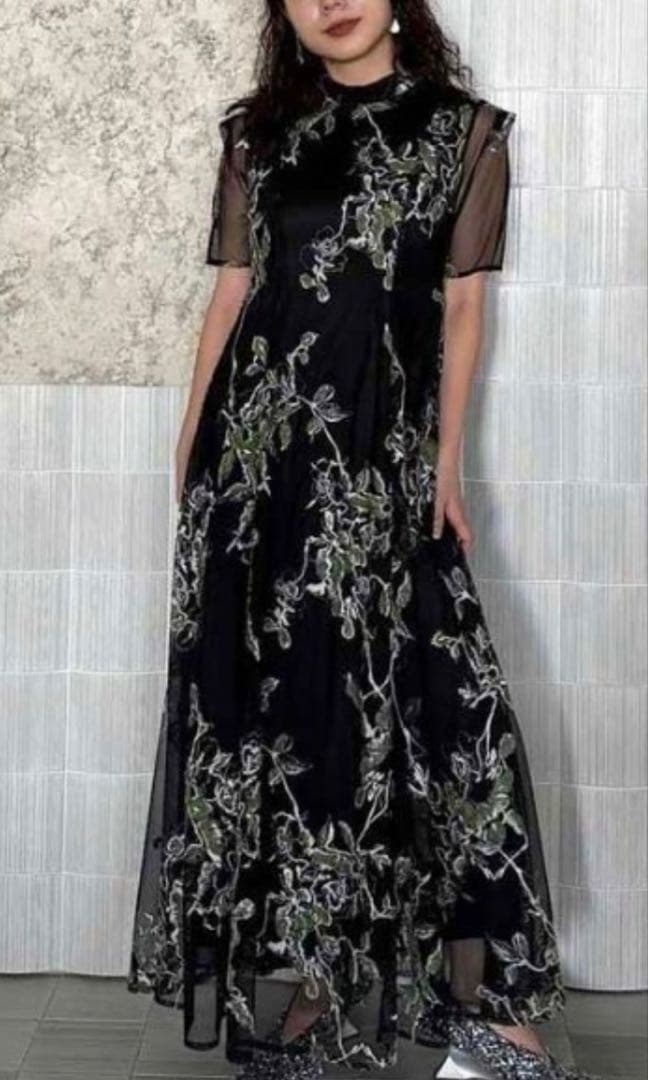 【Ameri】2WAY WILD ROSE CANVAS ART DRESS