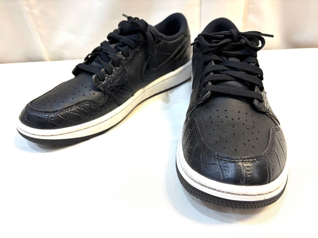 未使用Air Jordan 1 Low Golf Black Crocodile