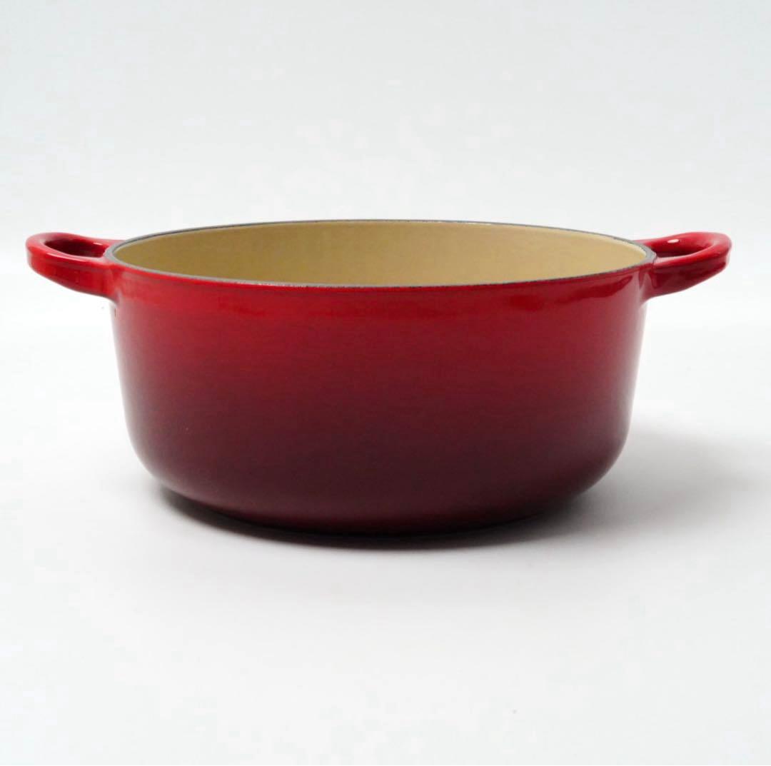 【美品】LE CREUSET　ココット ロンド チェリーレッド　20cm
