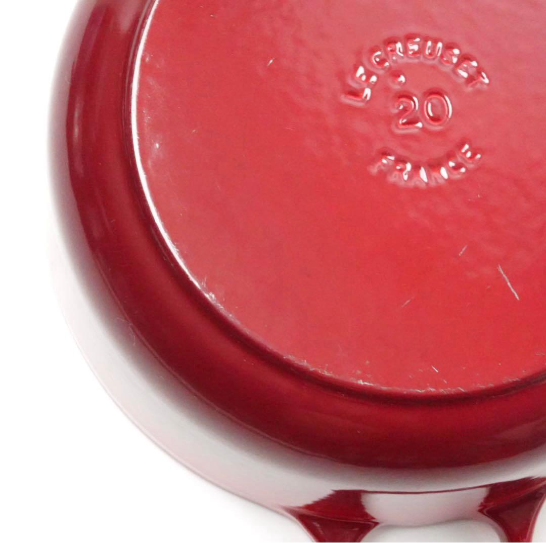 【美品】LE CREUSET　ココット ロンド チェリーレッド　20cm