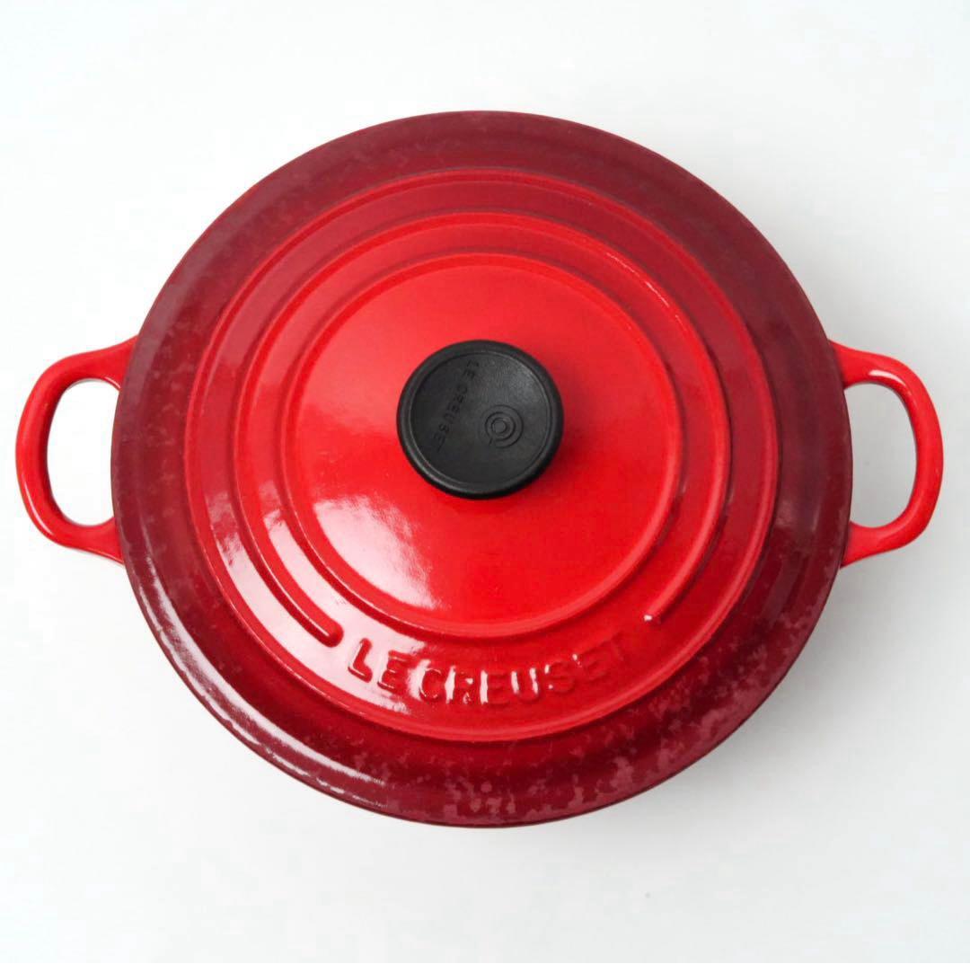 【美品】LE CREUSET　ココット ロンド チェリーレッド　20cm