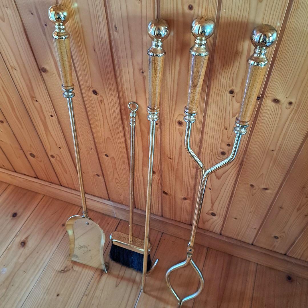 薪ストーブ用 ファイヤーツールセット　暖炉用　真鍮製