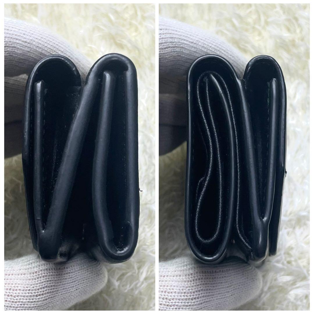 箱 袋付き 極美品 バレンシアガ 三つ折り財布 WALLET1 レザー ブラック
