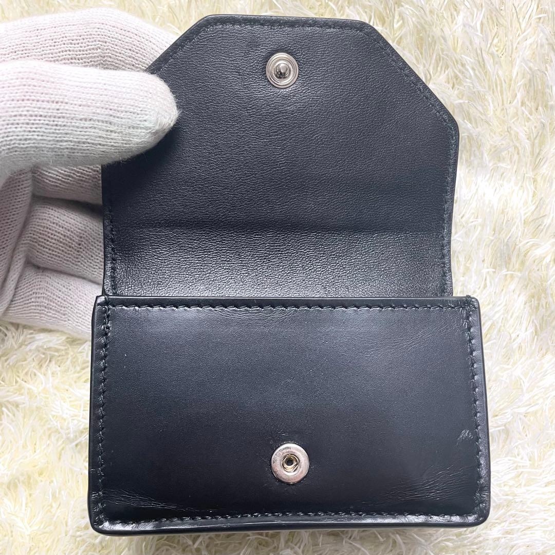 箱 袋付き 極美品 バレンシアガ 三つ折り財布 WALLET1 レザー ブラック