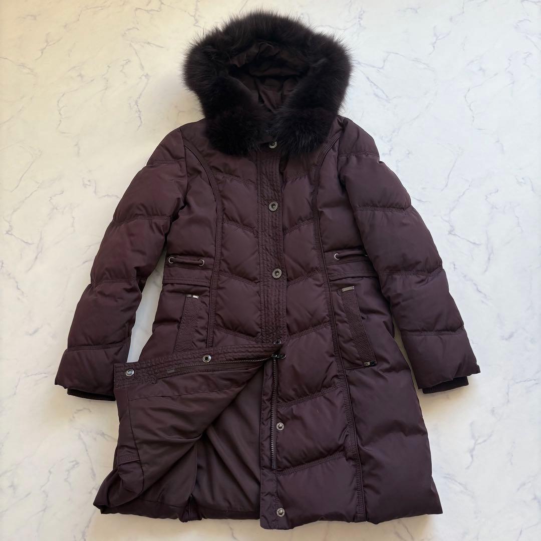 極美品 ルイルエブティック ダウンコート L 紫 ロング