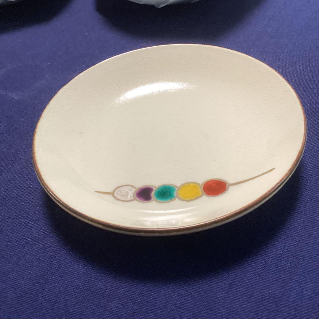 京焼色絵都おどり絵小皿　10客　新品未使用