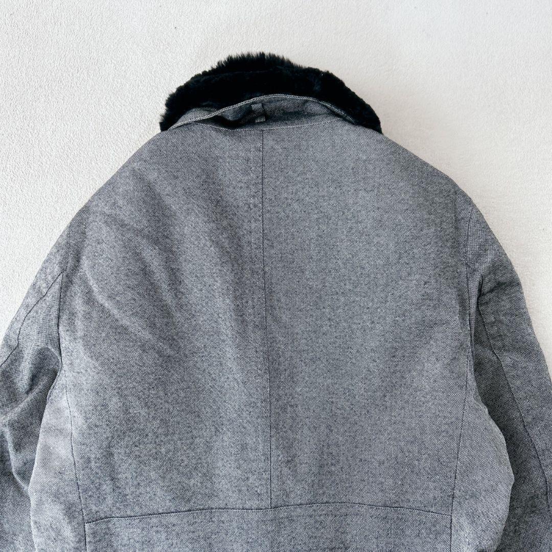 バーバリーブラックレーベル ラビットファー ステンカラーコート 中綿キルティング