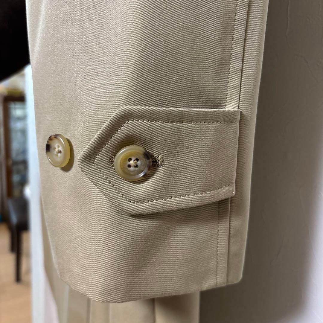 ブルックスブラザーズ ベージュ ステンカラーコート チェック裏地　サイズ36