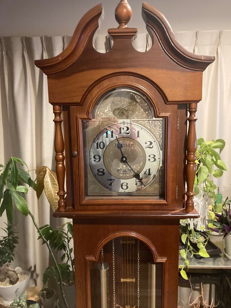 昭和レトロ　ホールクロックTempus Fugit アラーム 古時計 電池式