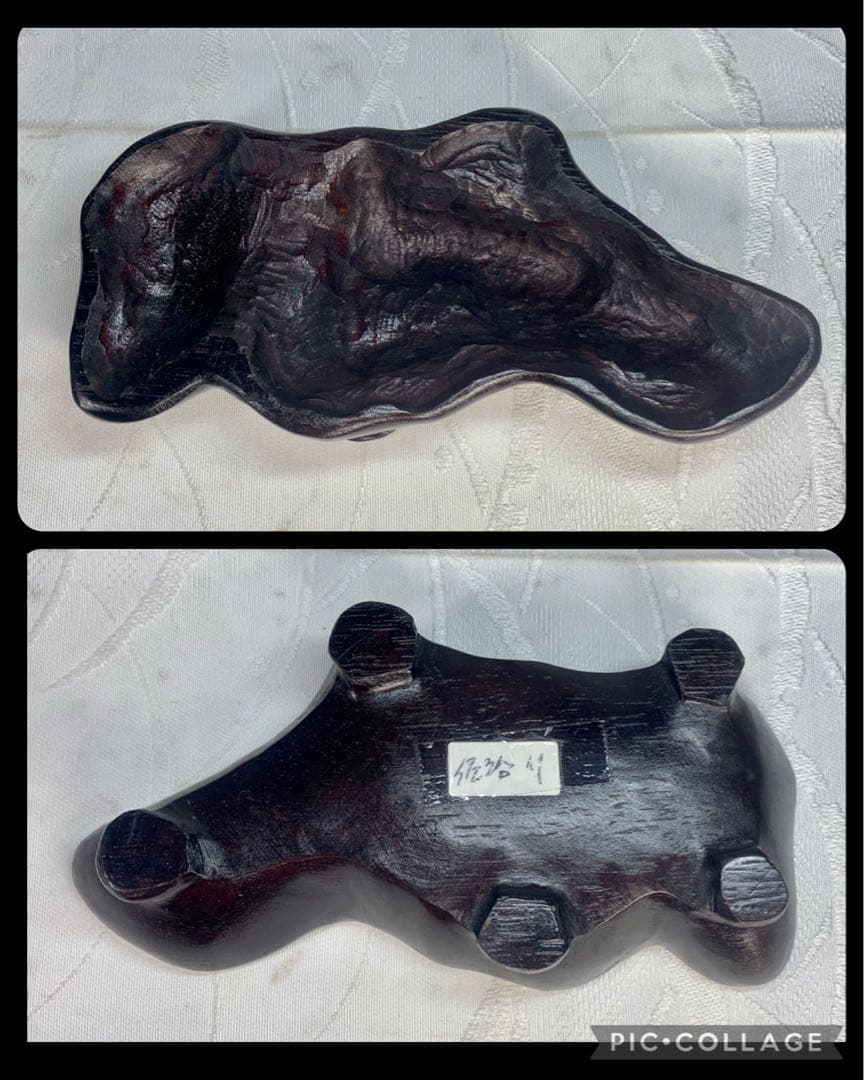 3999 佐治川石 ウブ 桐箱付  銘：『虎渓窟』 横22(cm)2.66kg